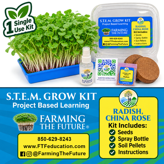 China Rose Radish STEM grow kit for K-12 classrooms with one gardening kits for hands-on, project-based learning by Farming the Future