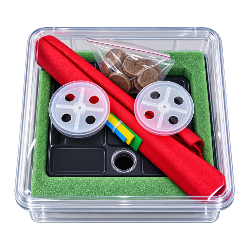 Grow a self contained salsa garden with Farming the Future in a fabric grow bag planter which holds a mixed garden of green plants, including a tomato plant, pepper plant, and onion.