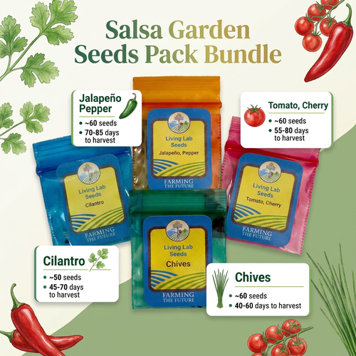 Living Lab Seeds: Salsa Garden Seed Pack — Jalapeño, Cherry Tomato, Cilantro & Chives