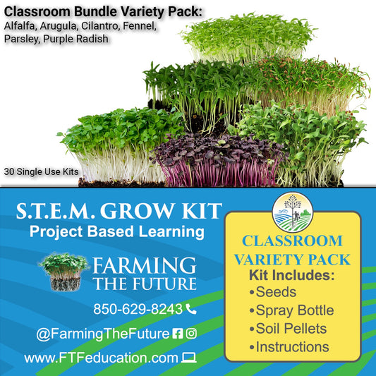 K-12 STEM Student Variety Pack Microgreen Kit - Classroom Bundle